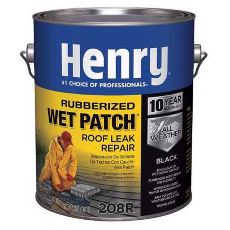 Henry Wet Patch 208 HE208R042 Roof Cement, Black, Liquid, 1 gal Can, Pack of 4