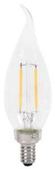 Sylvania 40855 Natural LED Bulb, Decorative, B10 Bent Tip Lamp, 25 W Equivalent, E12 Lamp Base, Dimmable, Clear