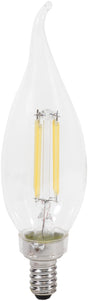 Sylvania 40791 Natural LED Bulb, Decorative, 350 Lumens, 4 W, B10 Bent Tip Lamp, 40 W Equivalent, E12 Lamp Base, Clear