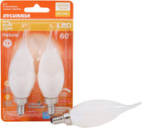 Sylvania 40781 Natural LED Bulb, 120 V, 500 Lumens, 5.5 W, B10 Bent Tip Lamp, 60 W Equivalent, E12 Lamp Base