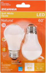 Sylvania 40763 Natural LED Bulb, General Purpose, 800 Lumens, 8 W, A15 Lamp, 60 W Equivalent, E26 Lamp Base, Dimmable