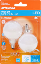 Sylvania 40798 Natural LED Bulb, Decorative, 350 Lumens, 4.5 W, G16.5 Lamp, 40 W Equivalent, E12 Lamp Base, Dimmable
