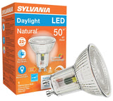 Sylvania 40933 Natural LED Bulb, Spotlight, PAR16 Lamp, GU10 Lamp Base, Dimmable, Daylight Light, 5000 K Color Temp
