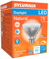 Sylvania 40917 Natural LED Bulb, Spotlight, 850 Lumens, 10 W, PAR30 Lamp, E26 Lamp Base, Dimmable, Clear, Daylight