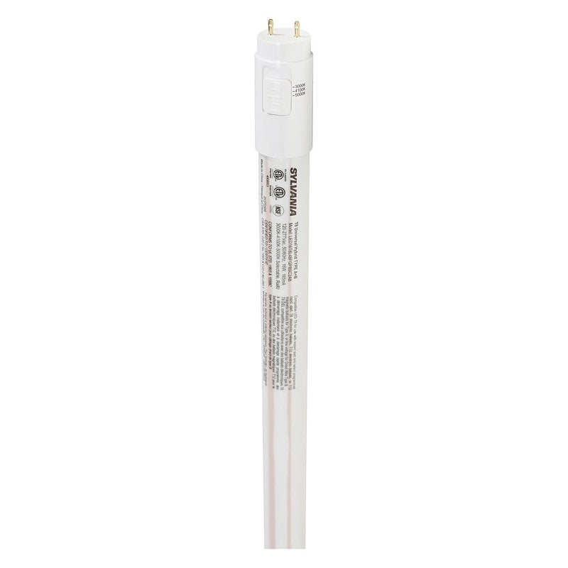 Sylvania 41202 LED Bulb, Linear, Type AB Universal, 1800 Lumens, 16 W, T8 Lamp, 32 W Equivalent, Frosted, Bright White