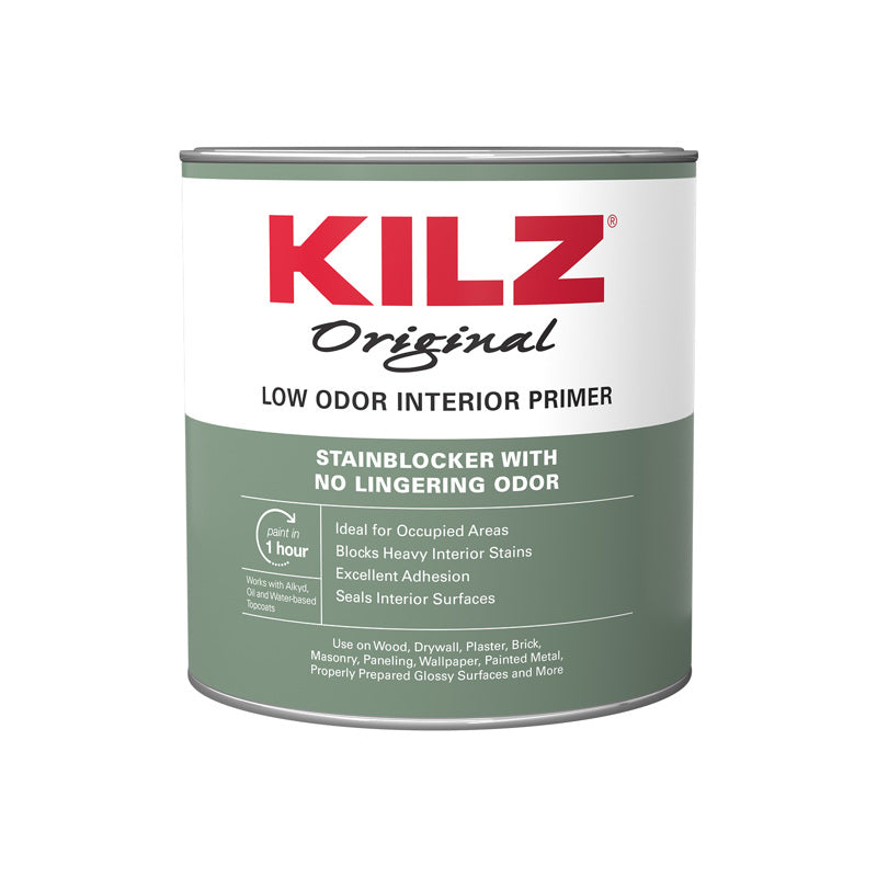 KILZ Original White Flat Oil-Based Alkyd Oil Primer 1 qt, Pack of 6