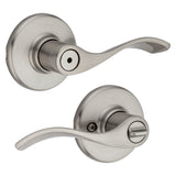 Kwikset 300BL 15 6AL Privacy Lever, Turnbutton Lock, Satin Nickel, Zinc, Residential, Reversible Hand, 3 Grade