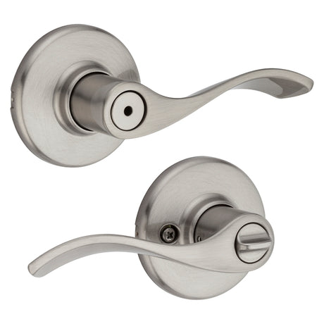 Kwikset 300BL 15 6AL Privacy Lever, Turnbutton Lock, Satin Nickel, Zinc, Residential, Reversible Hand, 3 Grade