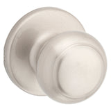 Kwikset 200CV 15 CP Passage Knob, Cove, 2-5/8 in H x 2-5/8 in W Dimensions, Zinc, Satin Nickel, 2-1/4 in Strike