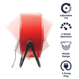 MaxxAir BF24TFRED Tilting Drum Fan, 1 -Phase, 120 V, 4 -Blade, 2 -Speed, 2800, 4000 cfm Air, Red