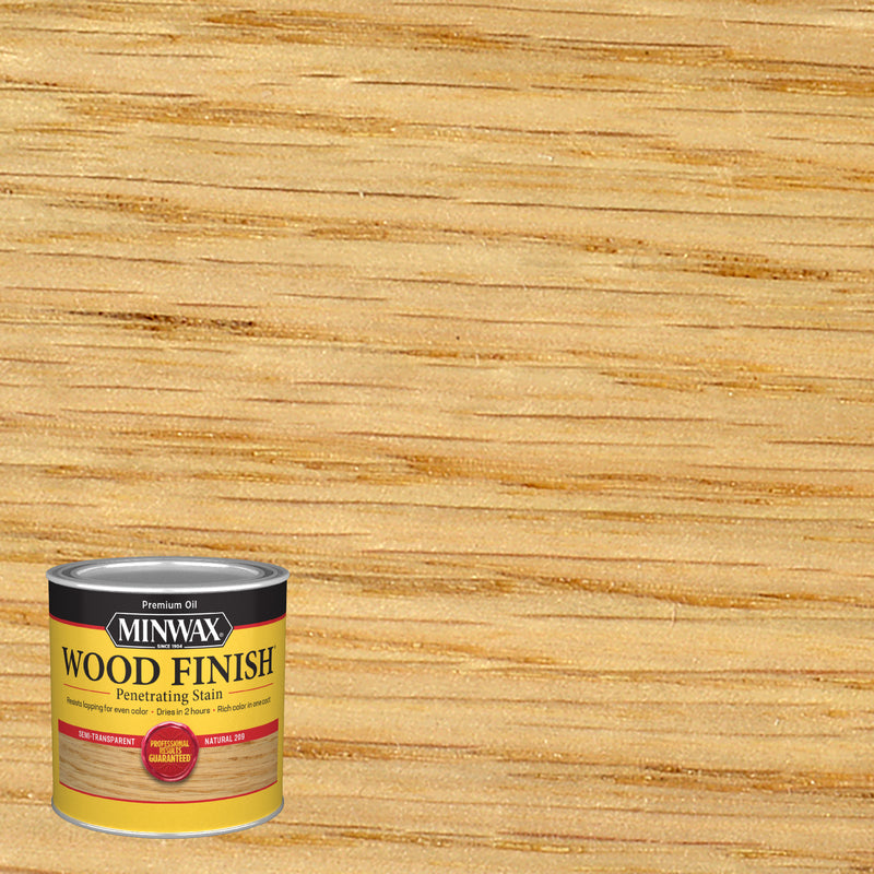 Minwax Wood Finish Semi-Transparent Natural Oil-Based Penetrating Wood Stain 1/2 pt, Pack of 4