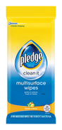 Pledge No Scent Multi-Surface Cleaner Wipes 25 ct, Pack of 12