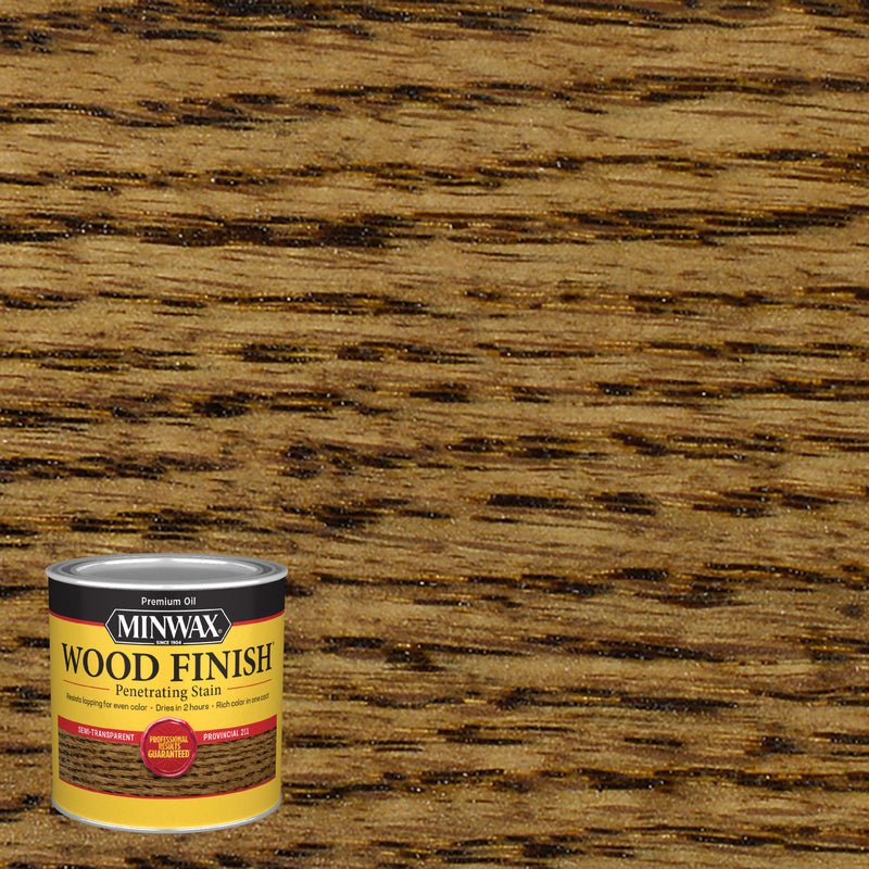 Minwax Wood Finish Semi-Transparent Provincial Oil-Based Penetrating Wood Stain 1/2 pt, Pack of 4