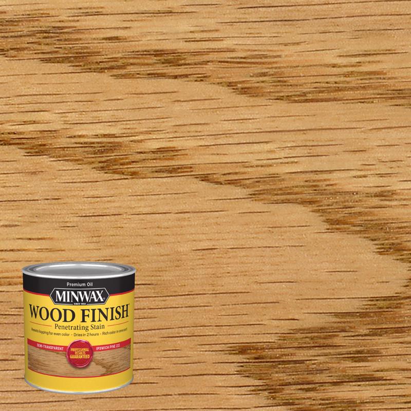 Minwax Wood Finish Semi-Transparent Ipswich Pine Oil-Based Penetrating Wood Stain 1/2 pt, Pack of 4