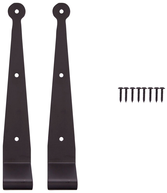 ProSource SH-S02-PS Strap Hinge, 10 in, Black, Screw Mounting
