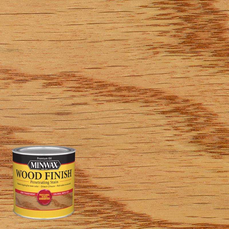 Minwax Wood Finish Semi-Transparent Colonial Maple Oil-Based Penetrating Wood Stain 1/2 pt, Pack of 4