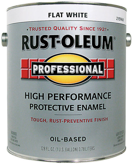Professional 215968 Enamel Paint, Oil, Flat, White, 1 gal, Can, 265 to 440 sq-ft/gal Coverage Area, Pack of 2