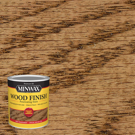 Minwax Wood Finish Semi-Transparent Special Walnut Oil-Based Penetrating Wood Stain 1 qt, Pack of 4