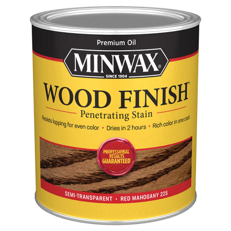 Minwax Wood Finish Semi-Transparent Red Mahogany Oil-Based Penetrating Wood Stain 1 qt, Pack of 4