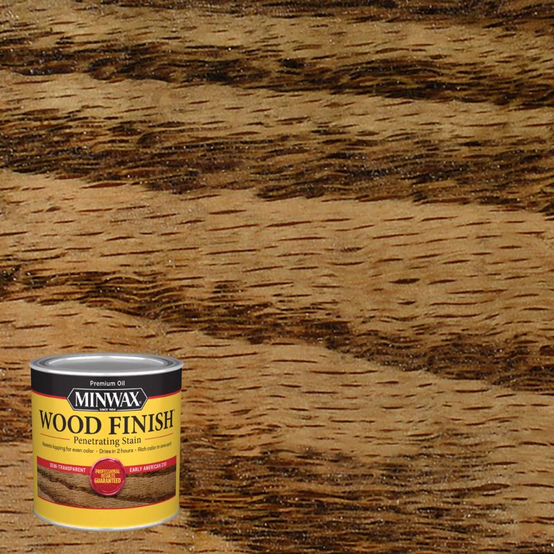 Minwax Wood Finish Semi-Transparent Early American Oil-Based Penetrating Wood Stain 1/2 pt, Pack of 4