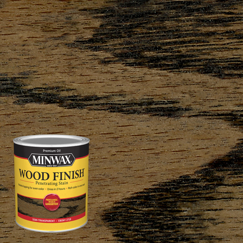 Minwax Wood Finish Semi-Transparent Ebony Oil-Based Penetrating Wood Stain 1 qt, Pack of 4