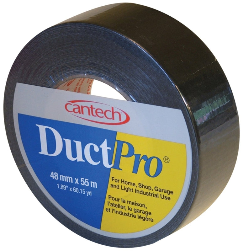 Cantech DUCTPRO 39701 Duct Tape, 55 m L, 48 mm W, Polyethylene Backing, Black