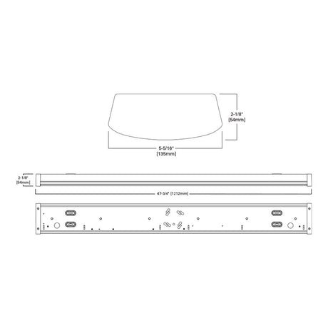 Metalux NWS Selectable Wrap Series 4NWS3C3MS-UNV Linear Wrap Light, 120/277 V, 38.8 W, LED Lamp, 4216 Lumens