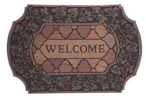 Simple Spaces T199 Door Mat, 35 in L, 23 in W, Flocking Pattern, Polyester Surface