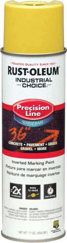 Rust-Oleum 203034 Inverted Marking Spray Paint, Water Base, <5 min Drying, Yellow, 17 oz Can
