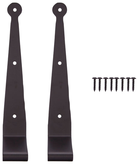 ProSource SH-S03-PS Strap Hinge, 10 in, Black, Screw Mounting