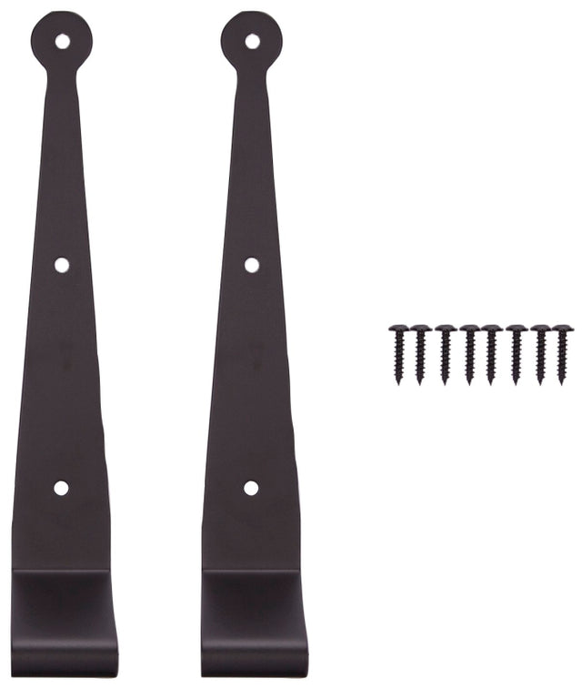 ProSource SH-S03-PS Strap Hinge, 10 in, Black, Screw Mounting