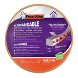 Frost King EF41-W Expandable Weatherseal, 1 in W, 13 ft L, 1 in Thick, Foam, White