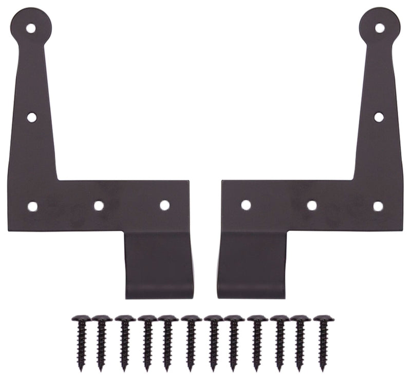 ProSource SH-S04-PS L-Hinge, 7-3/4 x 4-7/8 x 7/8 in, Black, Screw Mounting