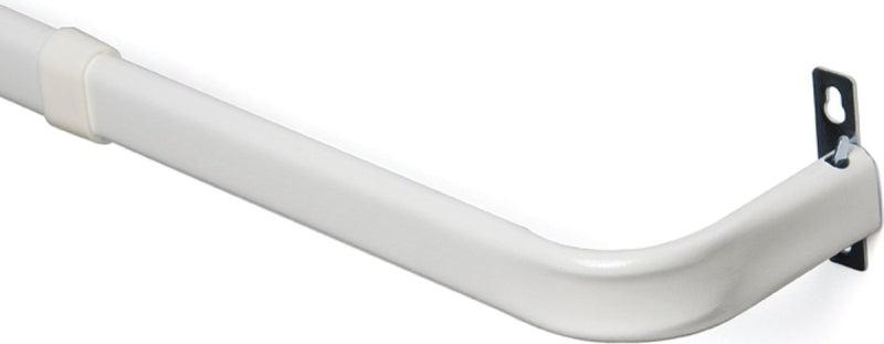Kenney KN513 Curtain Rod, 1 in Dia, 84 to 120 in L, Steel, White, Enamel