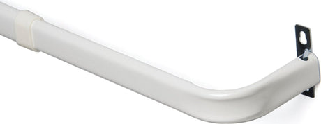 Kenney KN513 Curtain Rod, 1 in Dia, 84 to 120 in L, Steel, White, Enamel