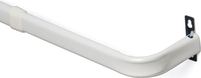 Kenney KN513 Curtain Rod, 1 in Dia, 84 to 120 in L, Steel, White, Enamel