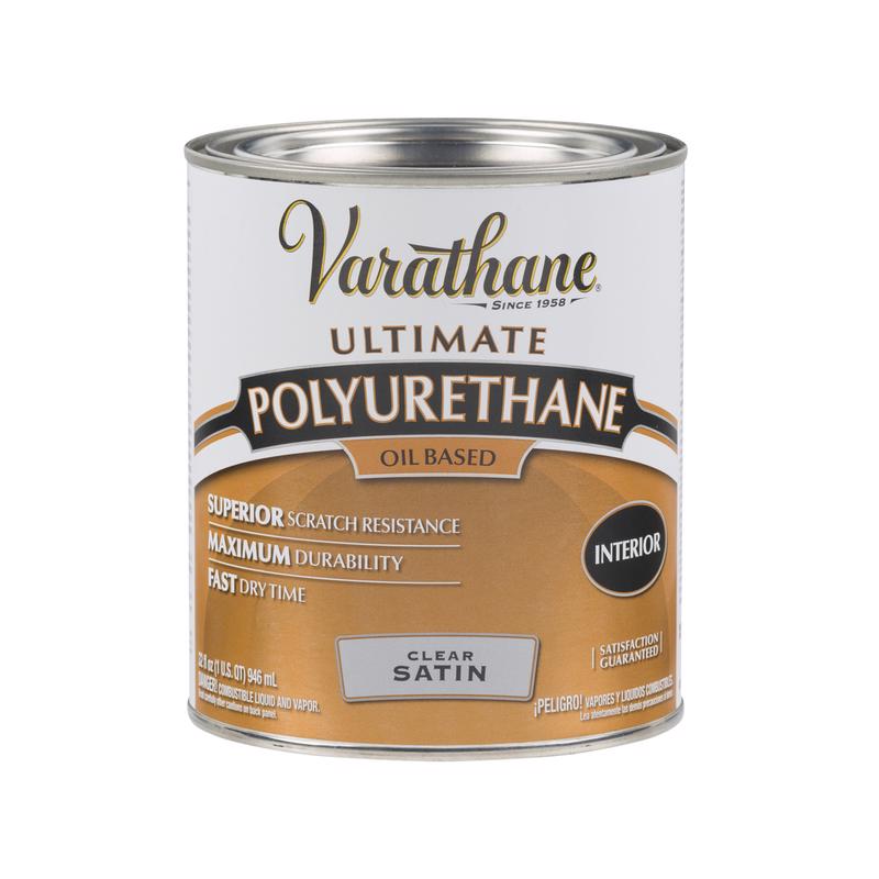 Varathane Ultimate Satin Clear Oil-Based Polyurethane 1 qt, Pack of 2