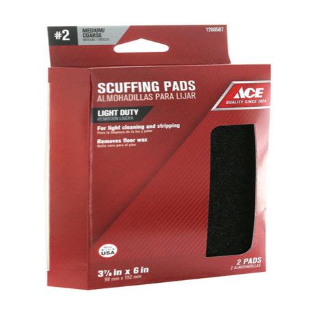 Ace 2 Grade Medium/Coarse Cleaning and Scuffing Pad 2 pk, Pack of 5