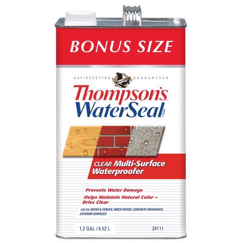 Thompson's WaterSeal Flat Clear Multi-Surface Waterproofer 1.2 gal, Pack of 4