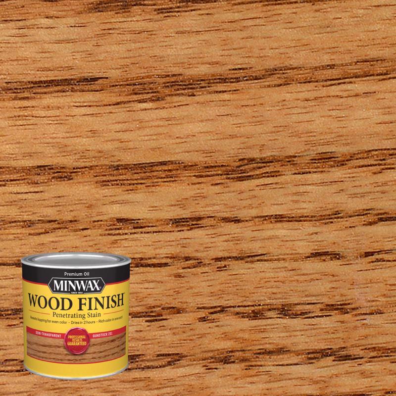 Minwax Wood Finish Semi-Transparent Gunstock Oil-Based Penetrating Wood Stain 1/2 pt, Pack of 4