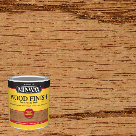 Minwax Wood Finish Semi-Transparent Red Chestnut Oil-Based Penetrating Wood Stain 1 qt, Pack of 4