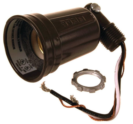 Hubbell 5606-2 Lamp Holder, Weatherproof, 5 in L x 2.094 in W x 2.094 in H Dimensions, 120 V, 75 to 150 W, Bronze