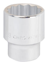 Vulcan MT-SS6044 Drive Socket, 1-3/8 in Socket, 3/4 in Drive, 12-Point, Chrome Vanadium Steel, Chrome