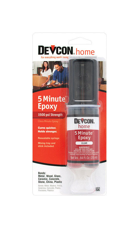 Devcon 5 Minute High Strength Clear Epoxy 0.84 oz, Pack of 6