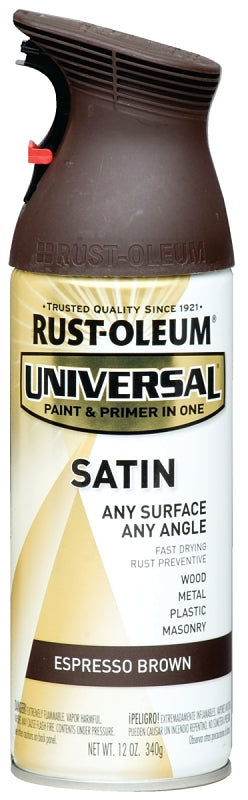 Rust-Oleum 247570 All-Surface Enamel Spray Paint, Satin, Espresso Brown, 12 oz Can