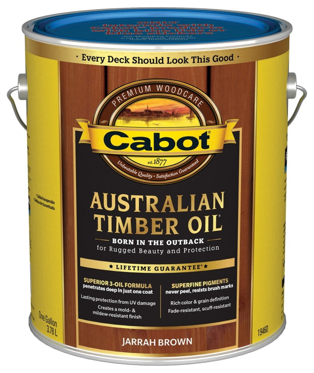 Cabot 19400 Series 140.0019460.007 Australian Timber Oil, Jarrah Brown, Liquid, 1 gal, Pack of 4