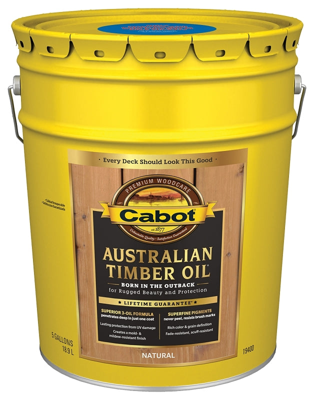 Cabot 140.0019400.008 Australian Timber Oil, Natural, Liquid, 1 qt Pail
