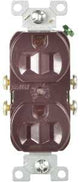 Eaton Wiring Devices CR15B Duplex Receptacle, PVC, Brown, 2-Pole, 15 A, 125 V, Side Wiring, NEMA: 5-15R