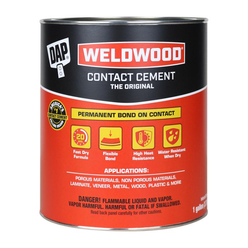 DAP Weldwood High Strength Rubber Tan Contact Cement 1 gal, Pack of 4