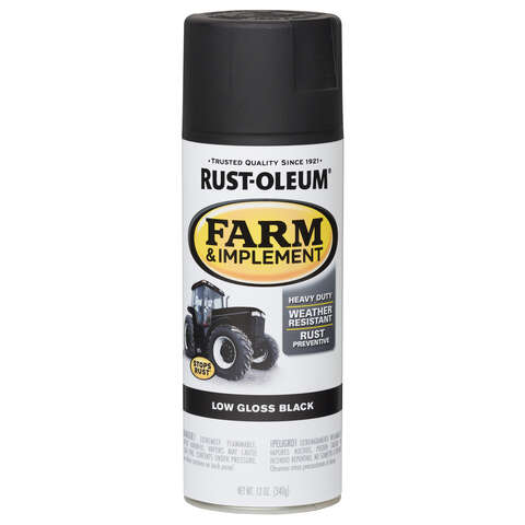 Rust-Oleum Specialty Indoor and Outdoor Low Gloss Black Farm & Implement 12 oz, Pack of 6